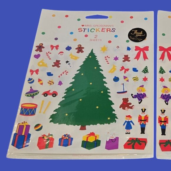 Sealed NEW in Package Mrs. Grossman's Vintage Christmas Stickers 4 Sheets Total - Picture 4 of 4